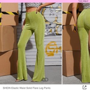Green flare pants